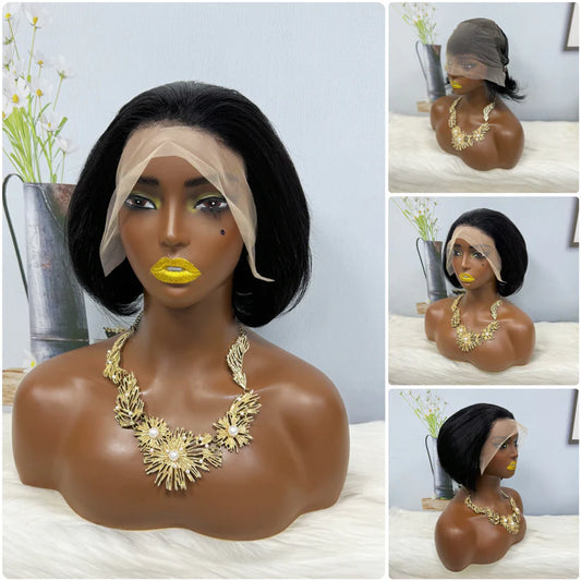 SDD 13*4 Lace Wig PC Natural Virgin Human Hair Lace Wigs Color 1B
