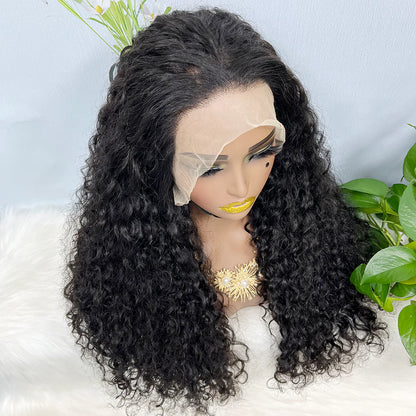 Double Drawn 13*4 Lace Wig Water Wave Natural Virgin Human Hair Wig Color NC