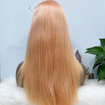 13*4 Lace Wig Straight Natural Virgin Human Hair Lace Wig Color Light orange 20inch