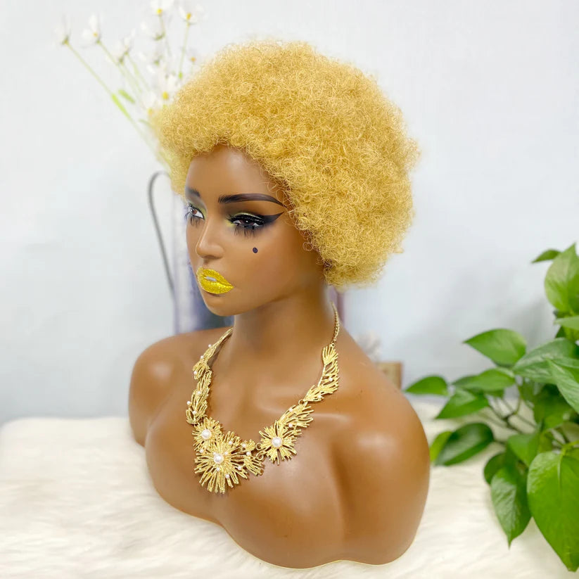 Afvo Wig Machine Human Hair Wig Natural Hair Wigs Color 27# 6inch