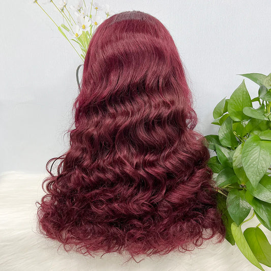 DD 13*4 Lace Wig Fumi Natural Human Hair Lace Wigs Color 99J 250% Density