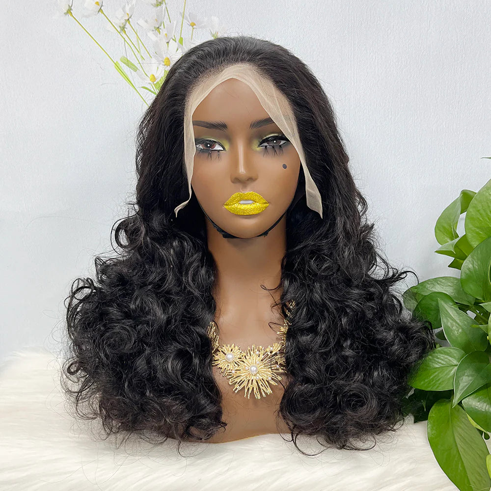 DD 13*4 Lace Wig Fumi Natural Human Hair Lace Wigs Color 1B 250% Density