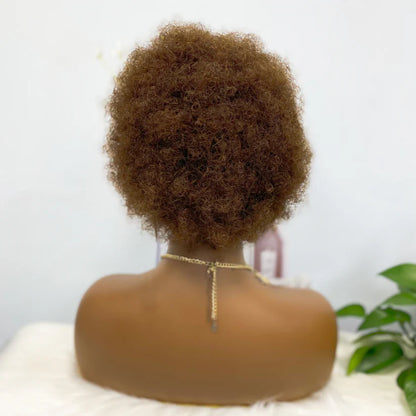 Afvo Wig Machine Human Hair Wig Natural Hair Wigs Color 4# 6inch