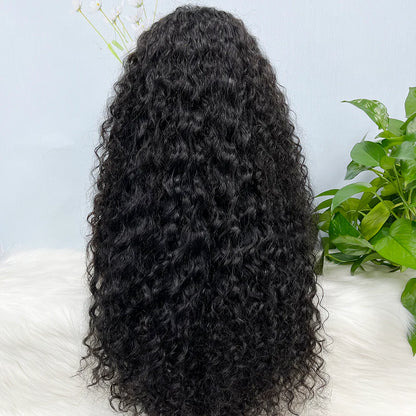 Double Drawn 13*4 Lace Wig Water Wave Natural Virgin Human Hair Wig Color NC