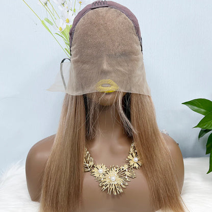 13*4 Lace Wig Straight Natural Virgin Human Hair Lace Wig Color Khaki 20inch