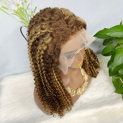 13*4 Lace Wig Jerry Curl Natural Virgin Human Hair Lace Wigs Color P4/27#