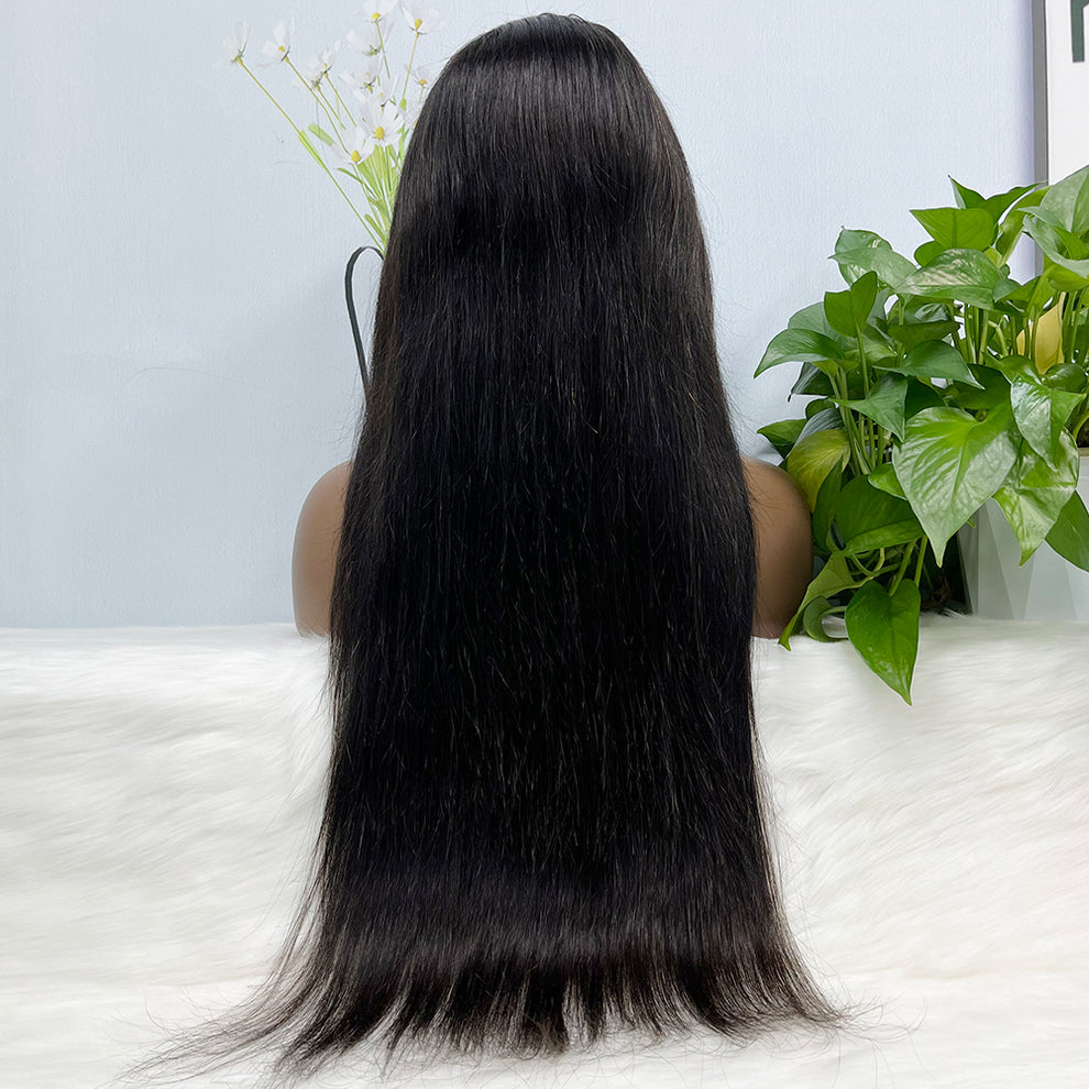 13*4 Lace Wig Straight Natural Color Virgin Human Hair Wigs 200% Density Color NC