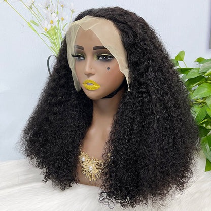 Double Drawn 13*4 Lace Wig Kinky Curl Lace Wig Color NC 300% Density