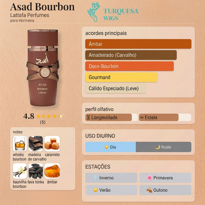 Perfume Lattafa Asad Bourbon Eau de Parfum Masculino 100ml