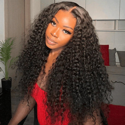 Double Drawn 13*4 Lace Wig Water Wave Natural Virgin Human Hair Wig Color NC