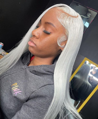 Wig Straight Wigs Color Grey 200% Density