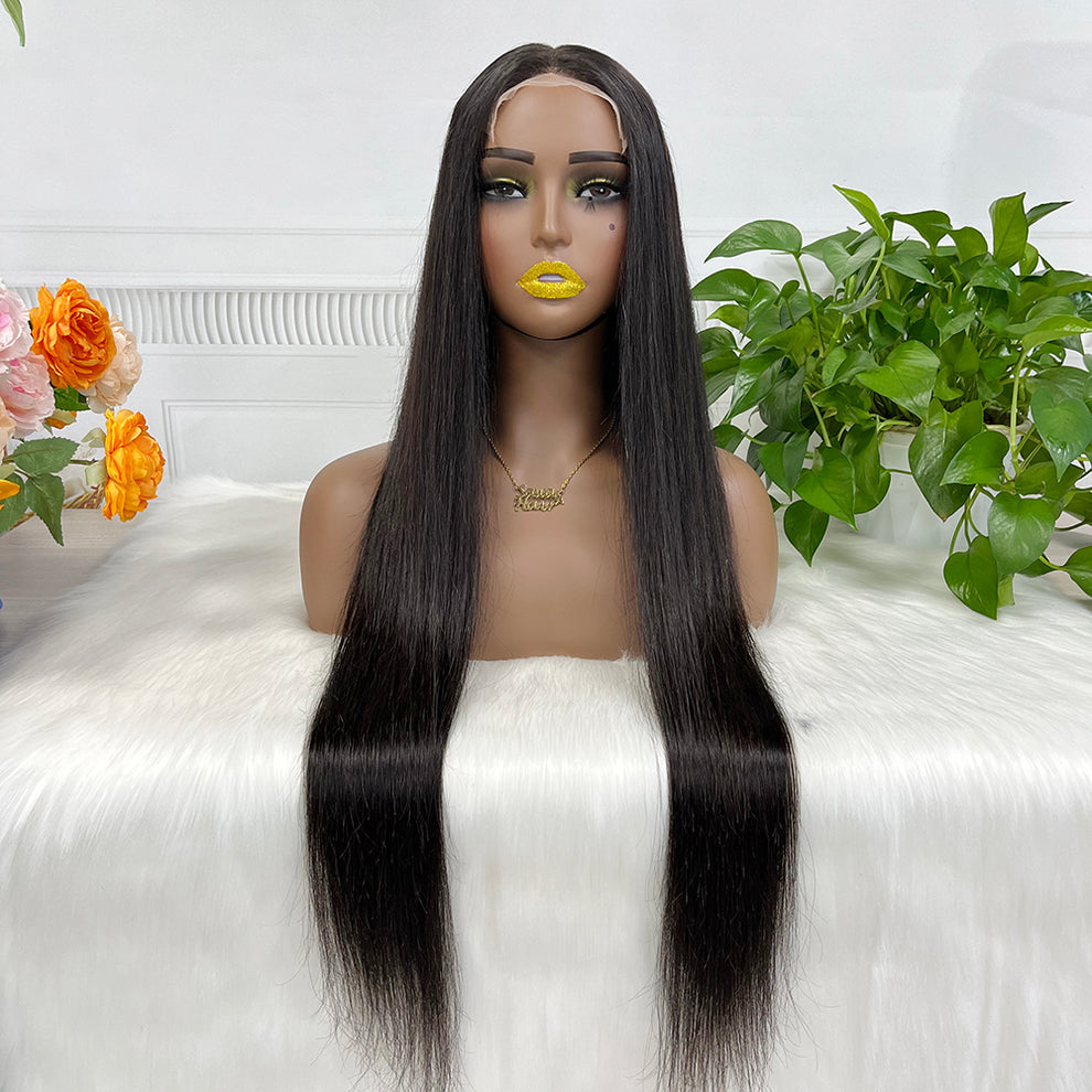 5*5 HD Glueless Lace Wig Silky Straight Natural Color Human Hair Lace Wigs 26" 250% Density