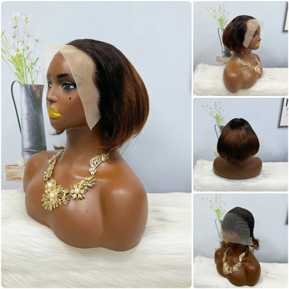 SDD 13*4 Lace Wig PC Natural Virgin Human Hair Lace Wigs Color T1B/4#